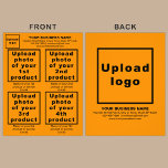 Zakelijke producten of services voor Oranje kleure Flyer<br><div class="desc">Flyer die u kunt aanpassen om uw bedrijfsmerk, producten of diensten en andere informatie van uw bedrijf te plaatsen. U kunt maximaal 4 producten of diensten aanbieden. Pas het aan en geef het aan uw klanten of klanten om uw merknaam te adverteren en om uw producten of diensten te promoten....</div>