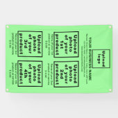 Zakelijke producten op lichtgroene portretbanner spandoek (Horizontaal)