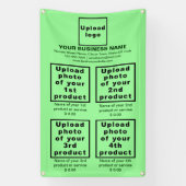 Zakelijke producten op lichtgroene portretbanner spandoek (Verticaal)
