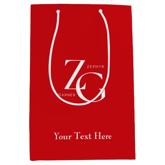 Zakelijke professional in Red & White-logo Medium Cadeauzakje (Voorkant)