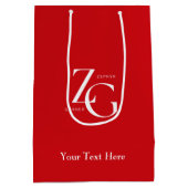 Zakelijke professional in Red & White-logo Medium Cadeauzakje (Achterkant)