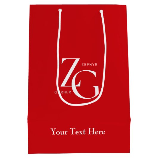 Zakelijke professional in Red & White-logo Medium Cadeauzakje (Achterkant)