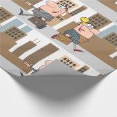 Zakelijke professionals Cartoon Man en Vrouw Cadeaupapier