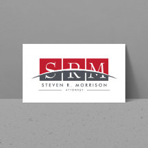 Zakelijke Professionele Gestileerde Monogram Rood/