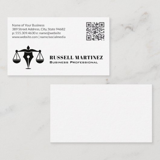 Zakelijke professionele Logo | QR-code Visitekaartje (Voorkant / Achterkant)