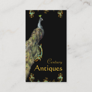 Zakelijke profielkaart met Peacock en Scrolls Visitekaartje