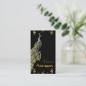 Zakelijke profielkaart met Peacock en Scrolls Visitekaartje (Staand voorkant)