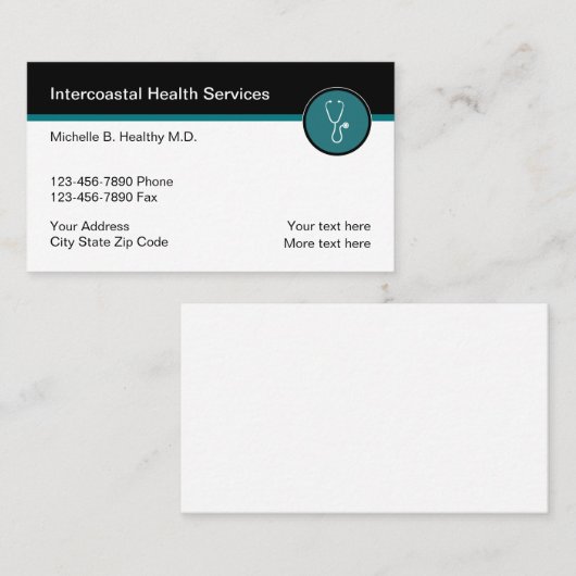 Zakelijke profielkaarten voor medisch thema visitekaartje (Voorkant / Achterkant)