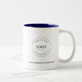 Zakelijke Promo logo website Zwart wit op maat Tweekleurige Koffiemok