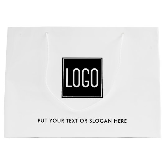 Zakelijke promotie | Aangepaste Logo Winkelen Groot Cadeauzakje (Voorkant)