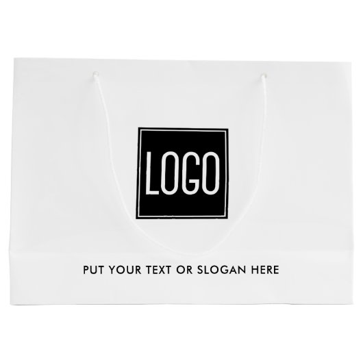 Zakelijke promotie | Aangepaste Logo Winkelen Groot Cadeauzakje (Achterkant)