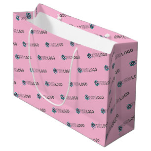 Zakelijke Promotie Aangepaste Logo Winkelen Roze Groot Cadeauzakje