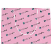 Zakelijke Promotie Aangepaste Logo Winkelen Roze Groot Cadeauzakje (Achterkant)