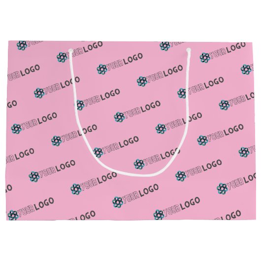 Zakelijke Promotie Aangepaste Logo Winkelen Roze Groot Cadeauzakje (Achterkant)