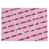 Zakelijke promotie | Aangepaste Logo Winkelroze Groot Cadeauzakje (Voorkant)