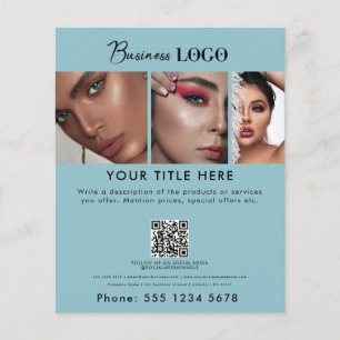 Zakelijke Promotie Beauty Haar Nail Salon Blauwgro Flyer