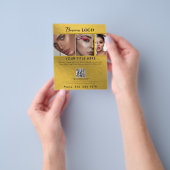 Zakelijke Promotie Beauty Haar Nail Salon Goud Flyer (Hand)