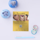 Zakelijke Promotie Beauty Haar Nail Salon Goud Flyer (Enkel)