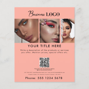 Zakelijke Promotie Beauty Haar Nail Salon Peach Flyer
