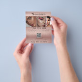 Zakelijke Promotie Beauty Haarsalon Roos Goud Flyer (Hand)
