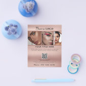 Zakelijke Promotie Beauty Haarsalon Roos Goud Flyer (Enkel)
