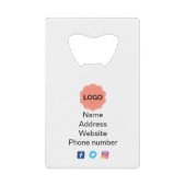 Zakelijke promotie creditkaart flessenopener (Voorkant)