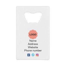 Zakelijke promotie creditkaart flessenopener