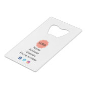 Zakelijke promotie creditkaart flessenopener (Voorkant Gekanteld)