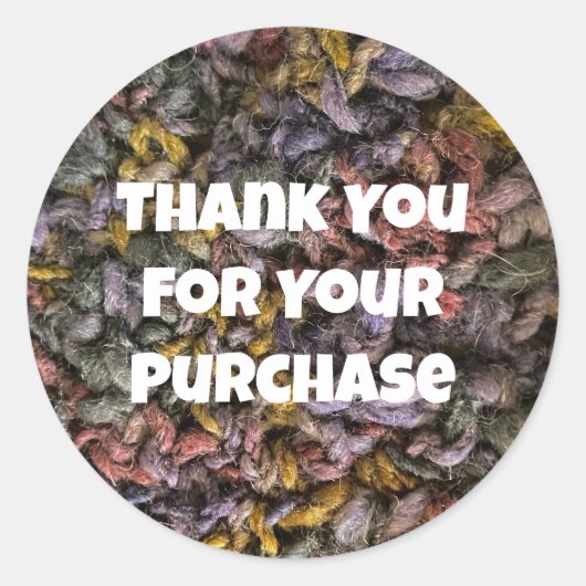 Zakelijke promotie Garen Foto Klant Bedankt Ronde Sticker (Voorkant)