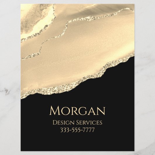 Zakelijke promotie met Classy Gold Agate & Glitter Flyer (Voorkant)