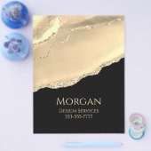Zakelijke promotie met Classy Gold Agate & Glitter Flyer (Enkel)
