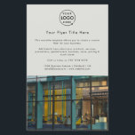 Zakelijke promotie | Moderne grijze foto-Logo Flyer<br><div class="desc">Een eenvoudige douane zilveren grijze flyer-sjabloon in een moderne, minimalistische stijl die eenvoudig kan worden bijgewerkt met uw logo, een foto, contactgegevens en aangepaste flyertekst. De perfecte oplossing voor om het even welke zaken om details van uw producten, de diensten, promoties gebeurtenistarifering en veel meer te omvatten! Als je hulp...</div>