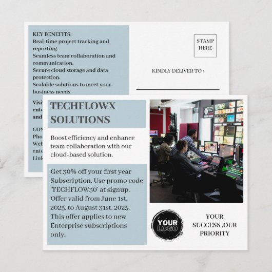 Zakelijke Promotie- of Kortingactiviteiten Briefkaart (Voorkant / Achterkant)
