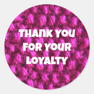 Zakelijke promotie Pink Yarn Klantwaardering Ronde Sticker