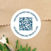 Zakelijke promotie QR code blauw Ronde Sticker