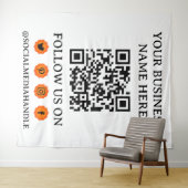 Zakelijke Promotie QR CODE & SOCIALE MEDIA Wandkleed (In Situ (horizontaal))