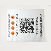 Zakelijke Promotie QR CODE & SOCIALE MEDIA Wandkleed (Voorkant (horizontaal))