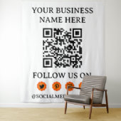 Zakelijke Promotie QR CODE & SOCIALE MEDIA Wandkleed (In situ)