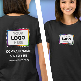 Zakelijke promotie T-shirt met logo op voor- en ac