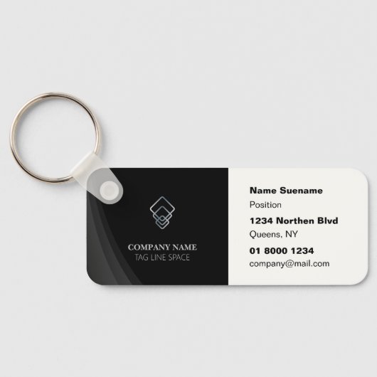 Zakelijke promotie Zwart Sleutelhanger (Achterkant)