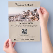 Zakelijke promotiefoto & tekst QR-code Contact Flyer (Hand)