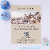 Zakelijke promotiefoto & tekst QR-code Contact Flyer (Enkel)