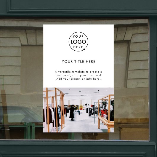 Zakelijke Promotionele Logo Foto Wit Raamsticker