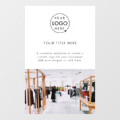 Zakelijke Promotionele Logo Foto Wit Raamsticker (Vel)