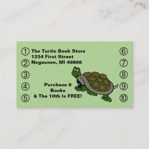 Zakelijke Punch Card Turtle Logo Toys Books Shells Klantenkaartje