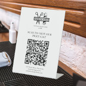 Zakelijke QR code barber salon naam logo prijslijs Reclamebord Met Voetstuk