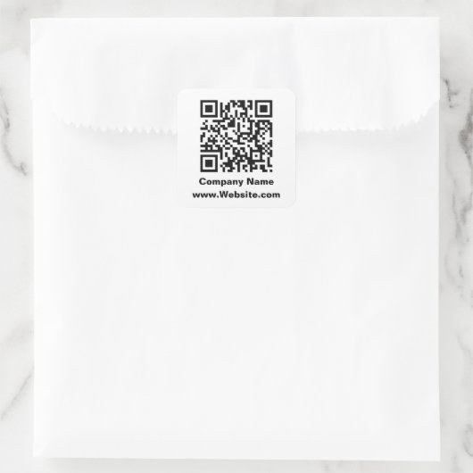 Zakelijke QR-code Bedrijfsnaam Website Sjabloon Vierkante Sticker (Tas)