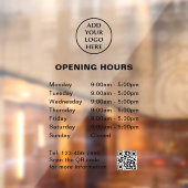 Zakelijke QR-code Bedrijfsopeningstijden Logo Hier Raamsticker (Vel 2)