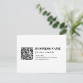 Zakelijke QR-code & Bewerkbare Retro-Moderne Tekst Briefkaart (Staand voorkant)