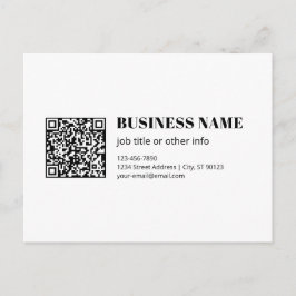 Zakelijke QR-code & Bewerkbare Retro-Moderne Tekst Briefkaart